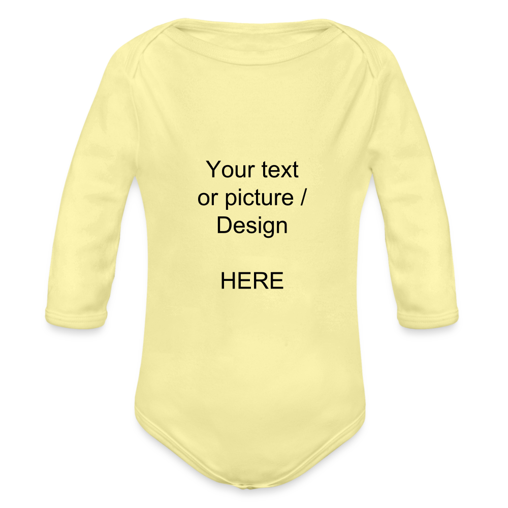 Organic Longsleeve Baby Bodysuit - washed yellow