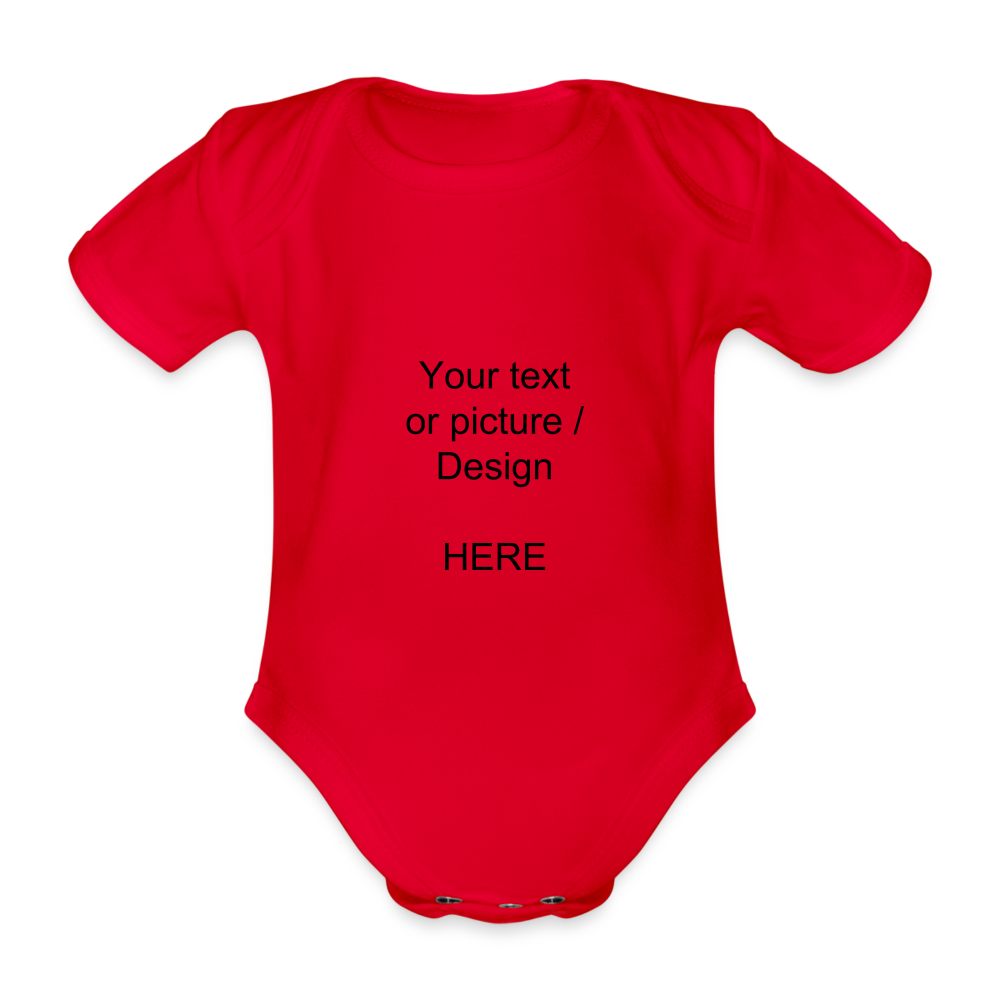 Organic Short-sleeved Baby Bodysuit - red