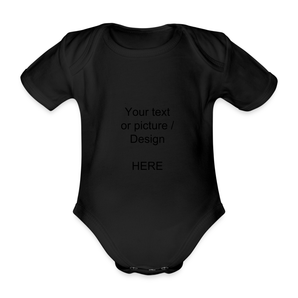 Organic Short-sleeved Baby Bodysuit - black