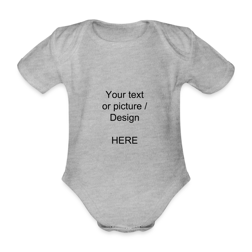 Organic Short-sleeved Baby Bodysuit - heather grey
