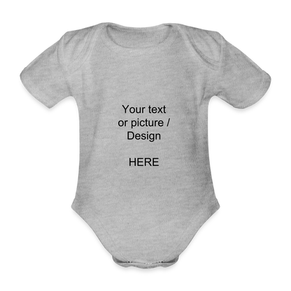 Organic Short-sleeved Baby Bodysuit - heather grey