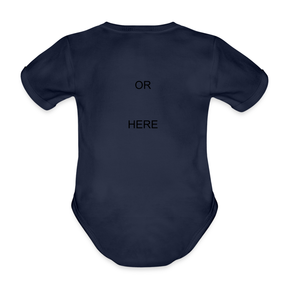 Organic Short-sleeved Baby Bodysuit - dark navy