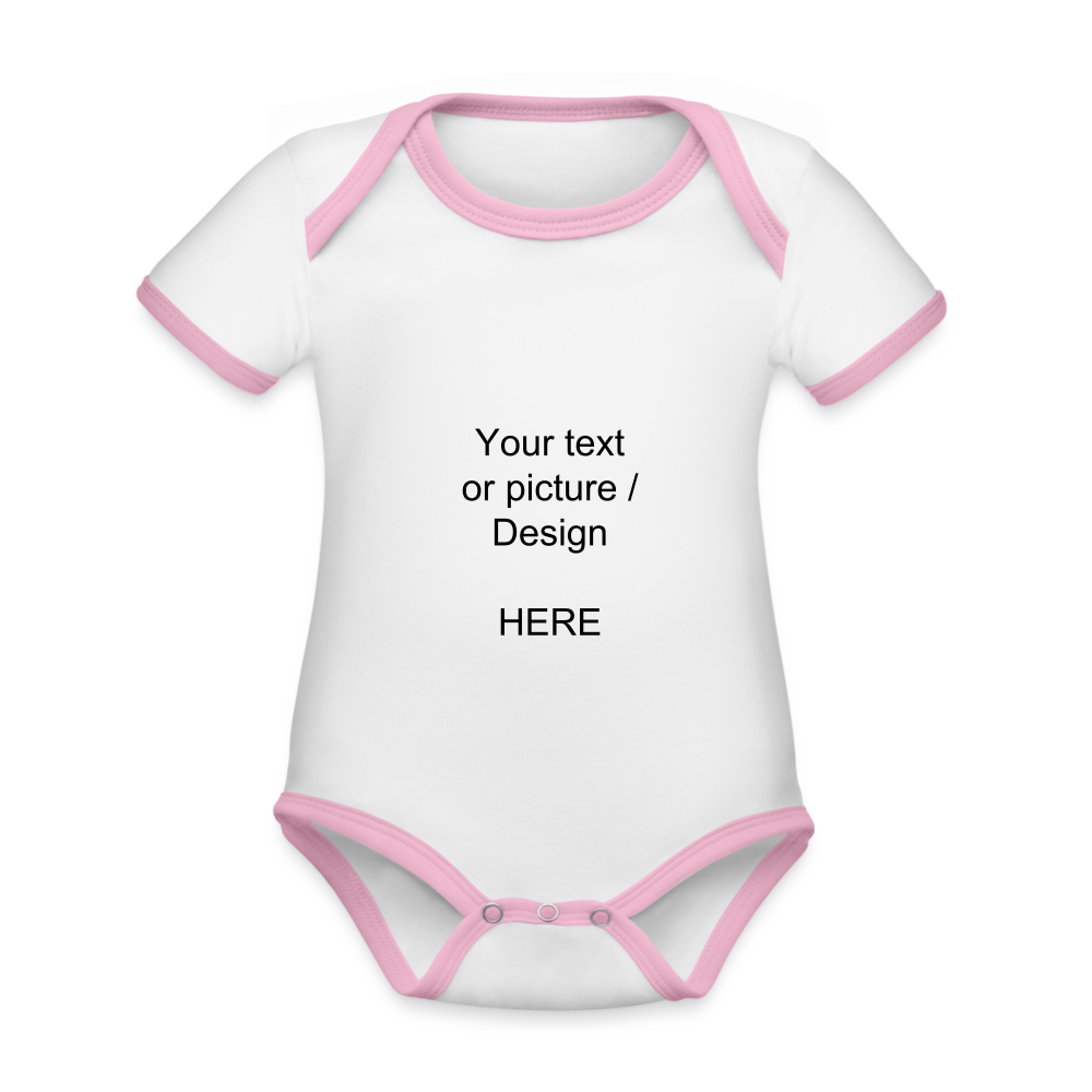 Organic Baby Contrasting Bodysuit - white/rose