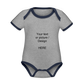 Organic Baby Contrasting Bodysuit - heather grey/navy
