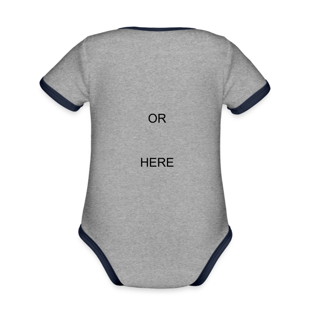 Organic Baby Contrasting Bodysuit - heather grey/navy