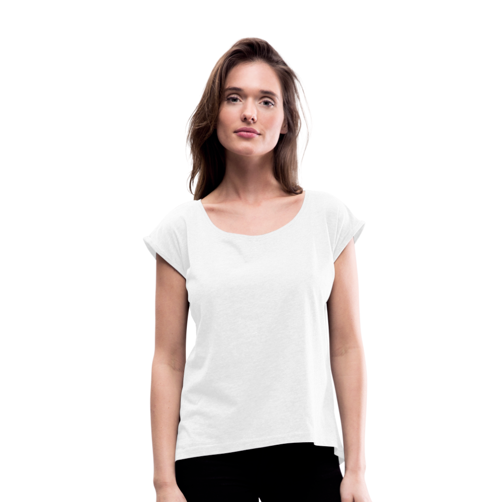 Women’s T-Shirt with rolled up sleeves - white