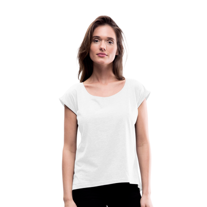 Women’s T-Shirt with rolled up sleeves - white
