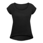 Women’s T-Shirt with rolled up sleeves - black