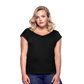 Women’s T-Shirt with rolled up sleeves - black