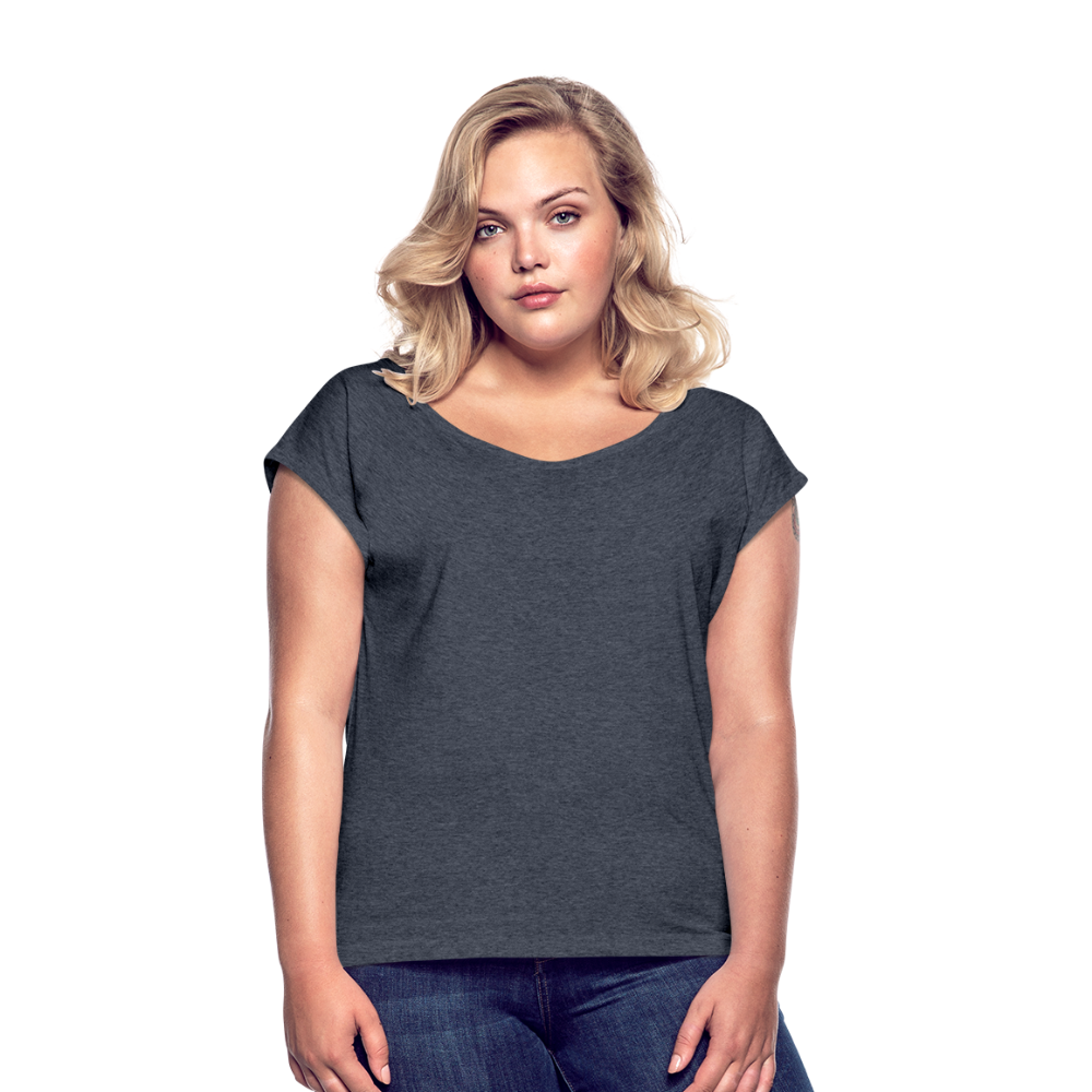 Women’s T-Shirt with rolled up sleeves - heather navy