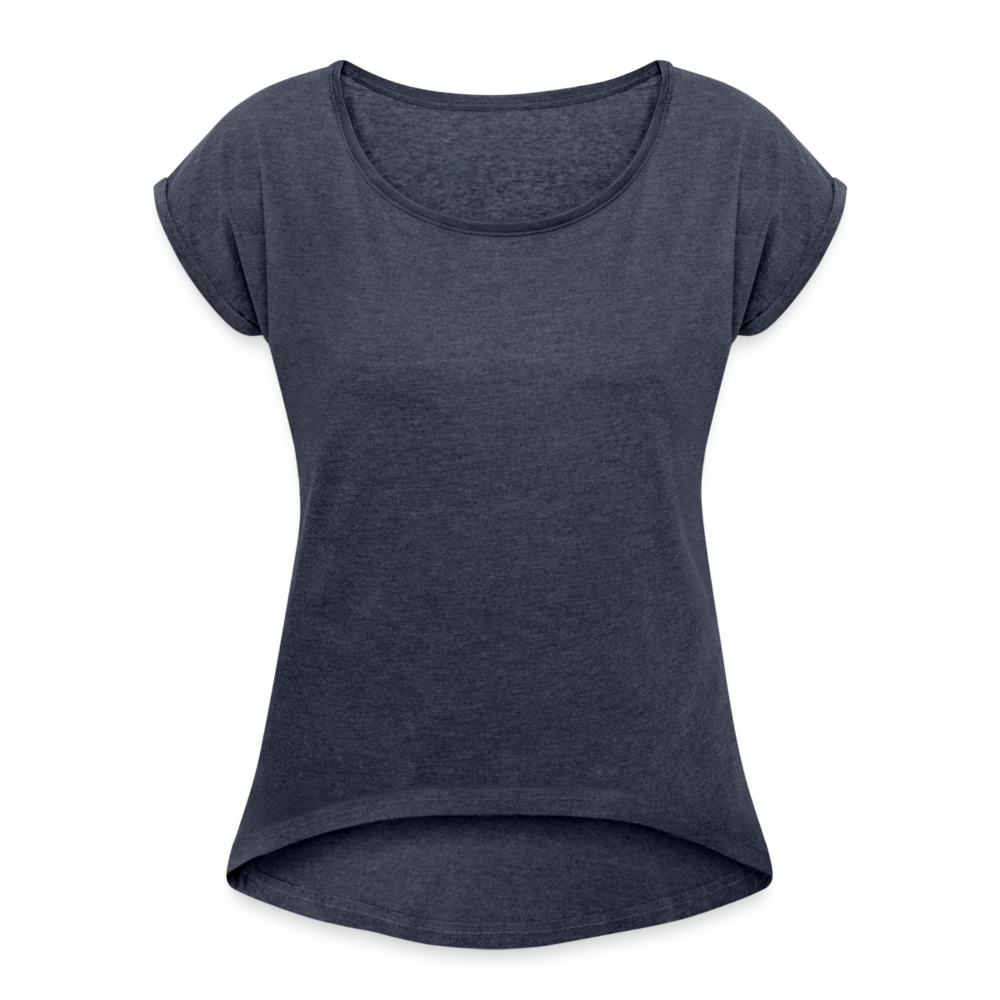 Women’s T-Shirt with rolled up sleeves - heather navy