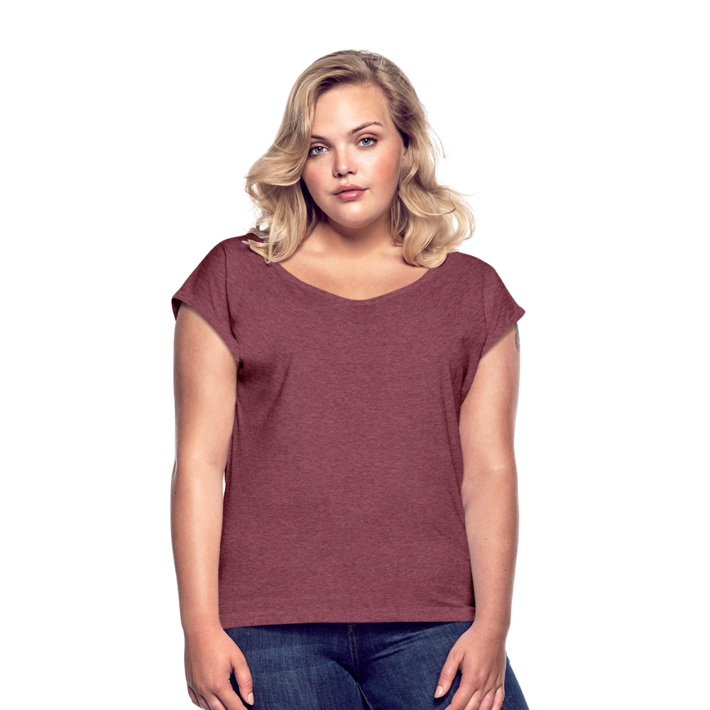 Women’s T-Shirt with rolled up sleeves - heather burgundy
