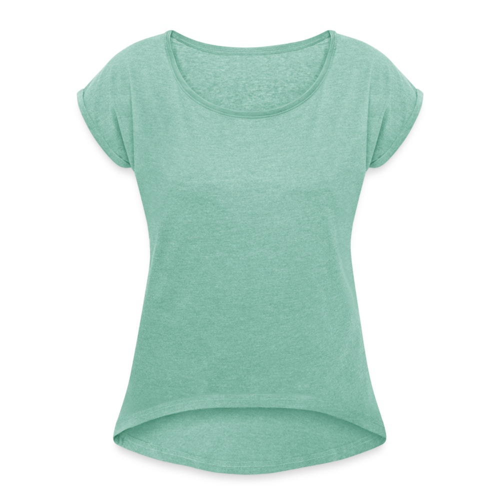 Women’s T-Shirt with rolled up sleeves - heather mint