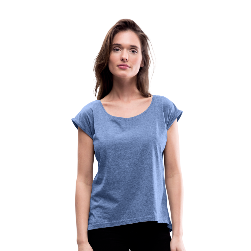 Women’s T-Shirt with rolled up sleeves - heather denim
