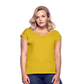 Women’s T-Shirt with rolled up sleeves - mustard yellow